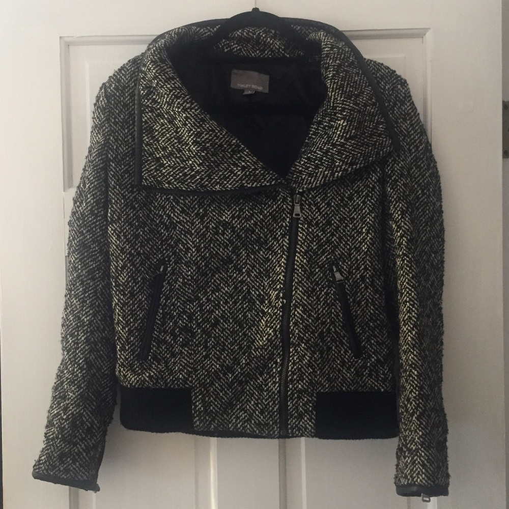 TInley Road Black and White Moto Jacket